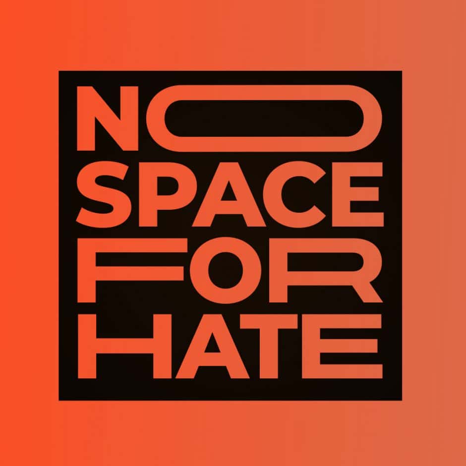Das #NoSpaceForHate Logo der Petition