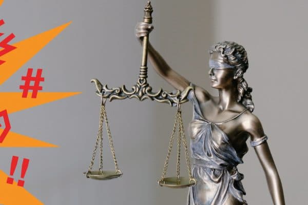 Abstrakt dargestellte Beleidigung trifft auf die Justiz.