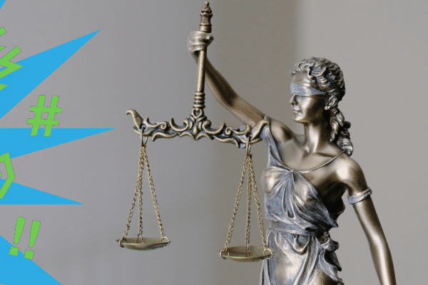 Justicia mit grafischer Darstellung von Volksverhetzung