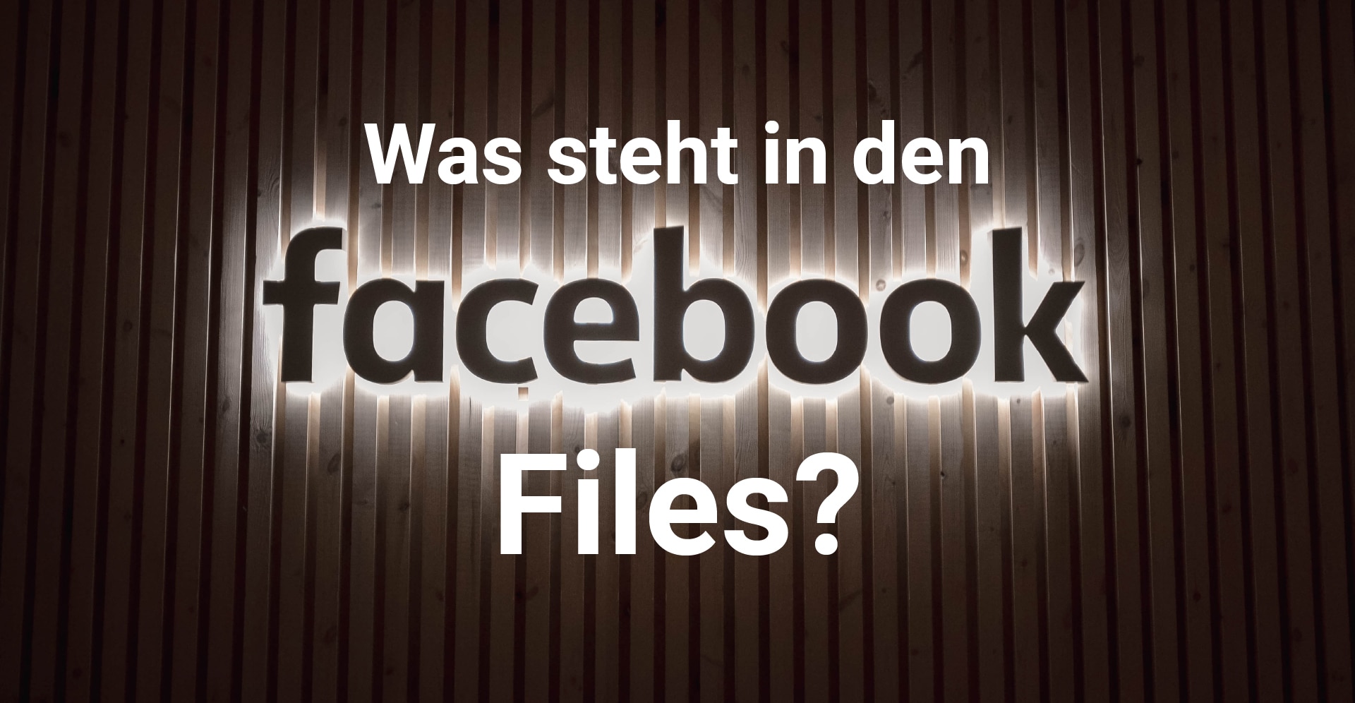 Ein Vorhang, davor der Text: Was steht in den Facebook Files?