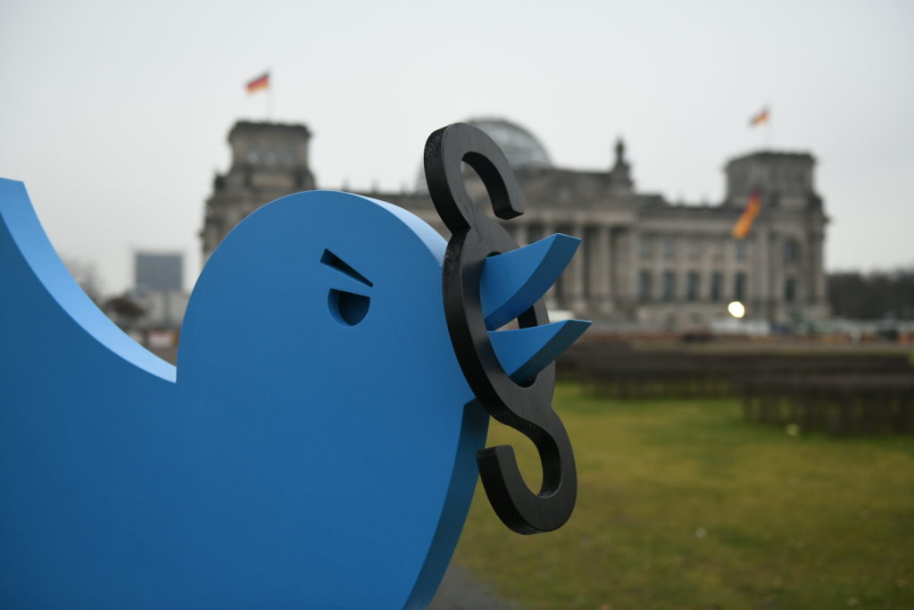 Twitter landmark trail - Action in front of the Bundestag