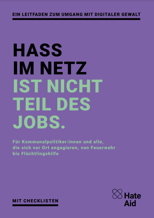 HateAid #StadtLandHass Kampagne - Leitfaden Digitale Gewalt im Job - Cover