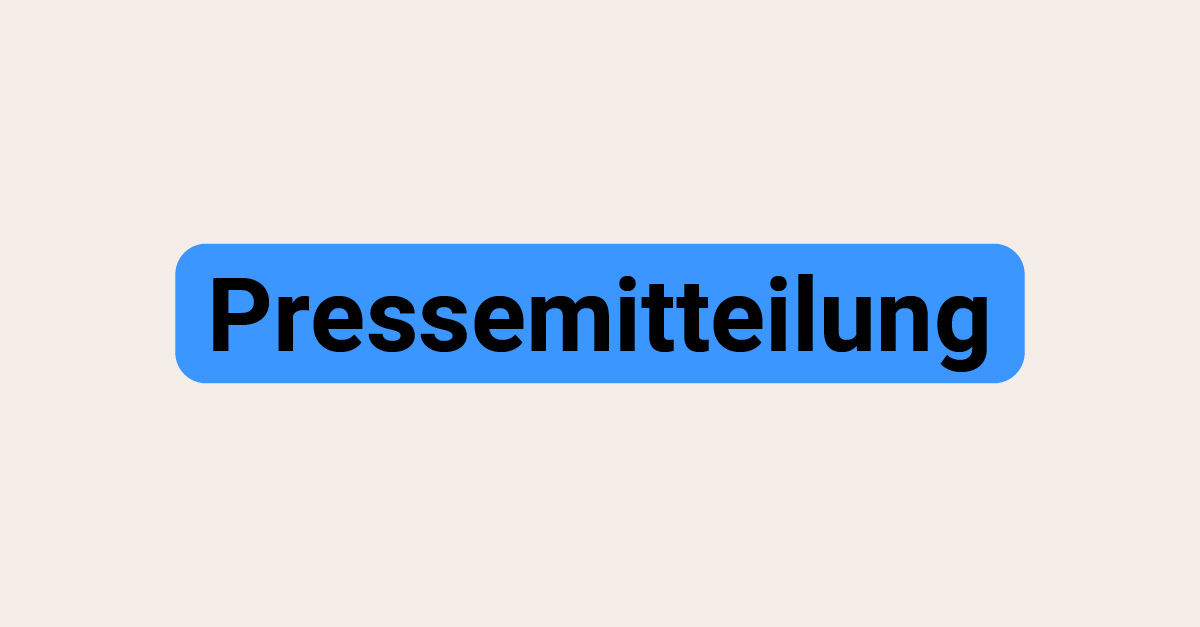 Bild mit hell-sandiger Hintergrundfarbe und der Aufschrift "Pressemitteilung"