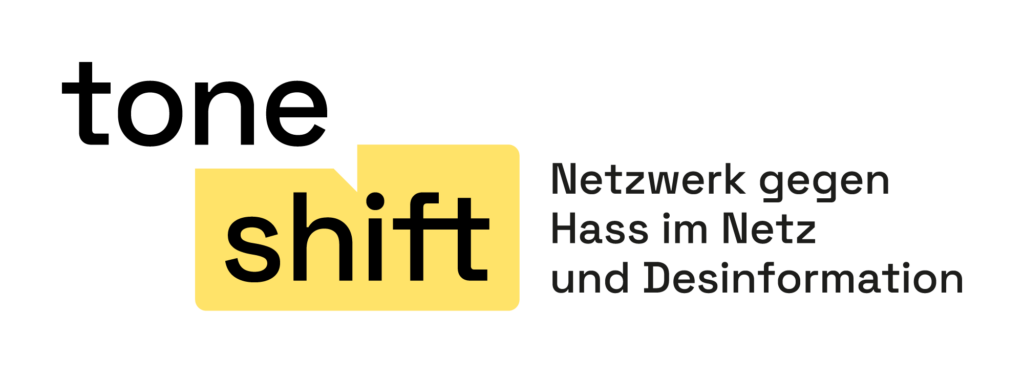 Logo von toneshift Netzwerk gegen Hass im Netz und Desinformation