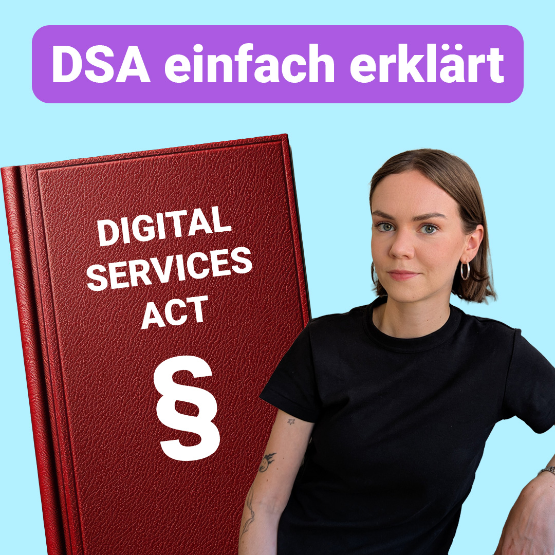 Auf der Grafik steht: DSA einfach erklärt.