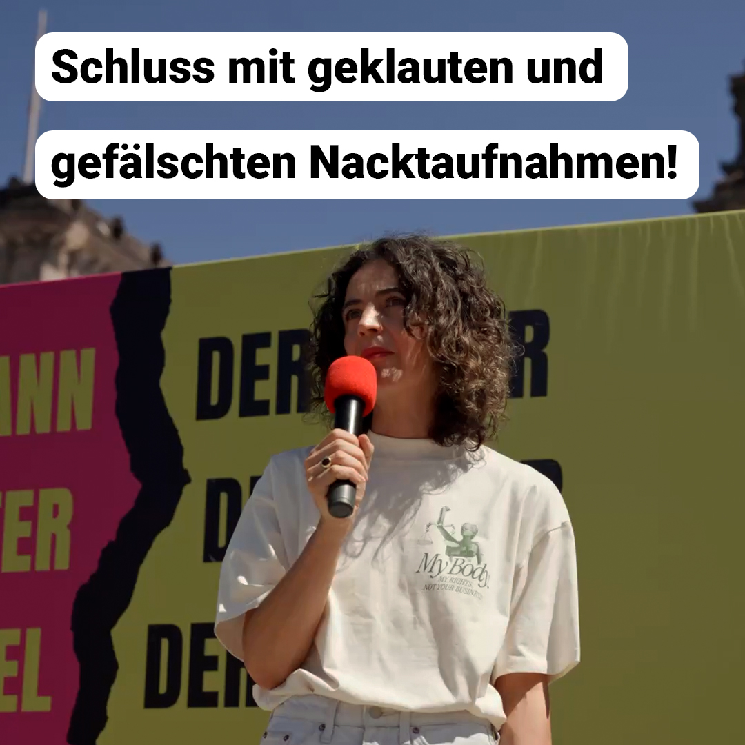 Auf der Grafik steht: Schluss mit geklauten und gefälschten Nacktaufnahmen!