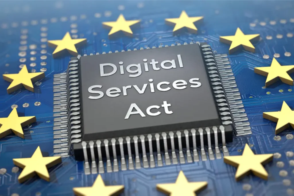 Zu sehen ist ein ein Prozessor, aus dem "Digital Services Act" steht.